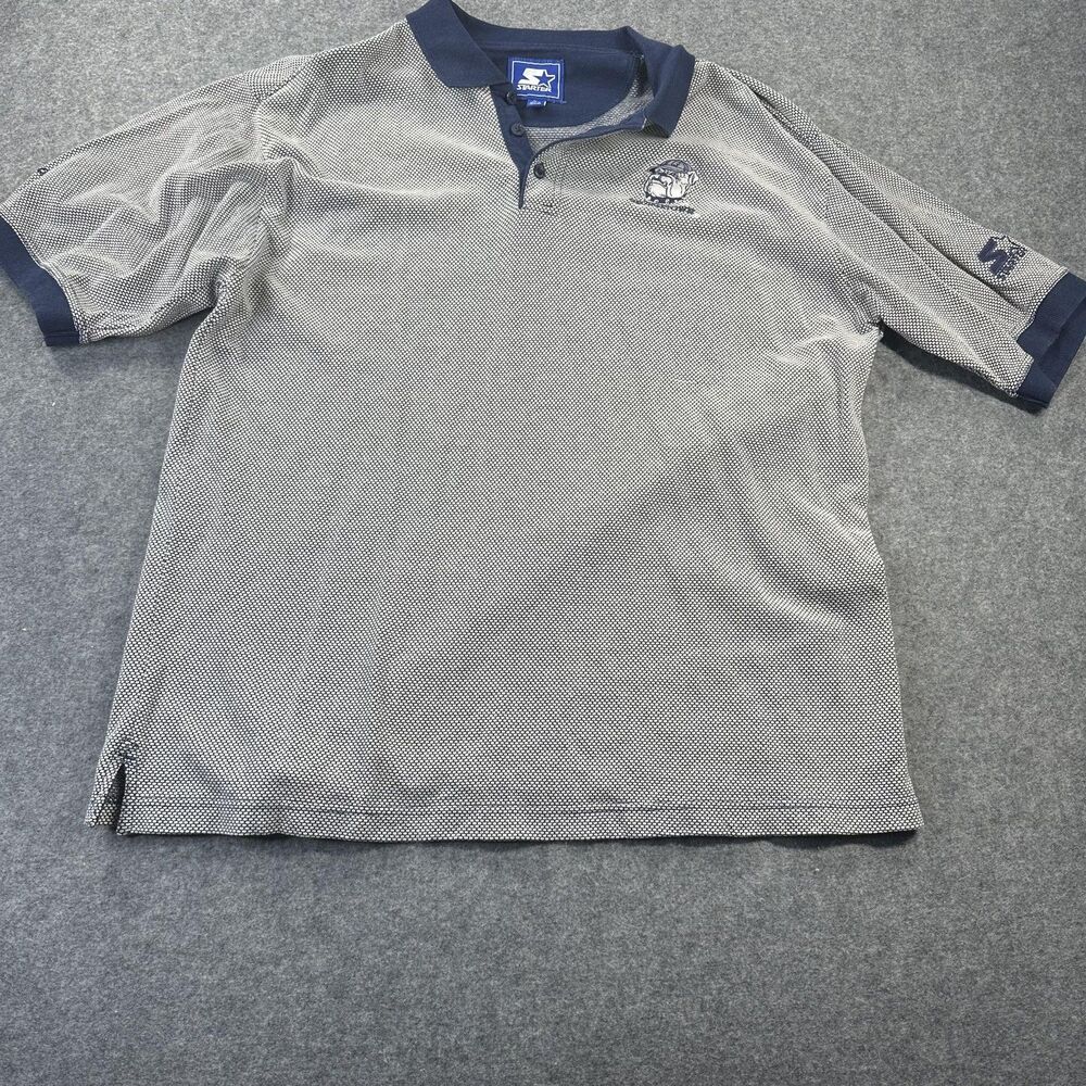 Starter Polo Shirt Mens Large Blue Georgetown Logo Vintage 90s Cotton